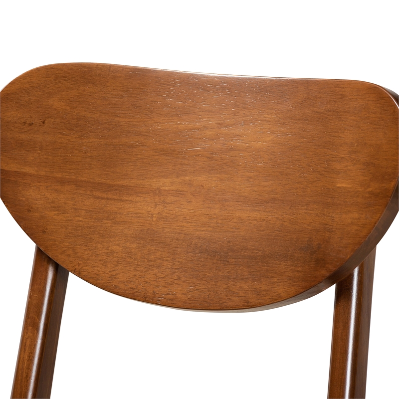 Pemberly Row 2-Piece Counter Stool Set in Sand Walnut Brown Finished Wood