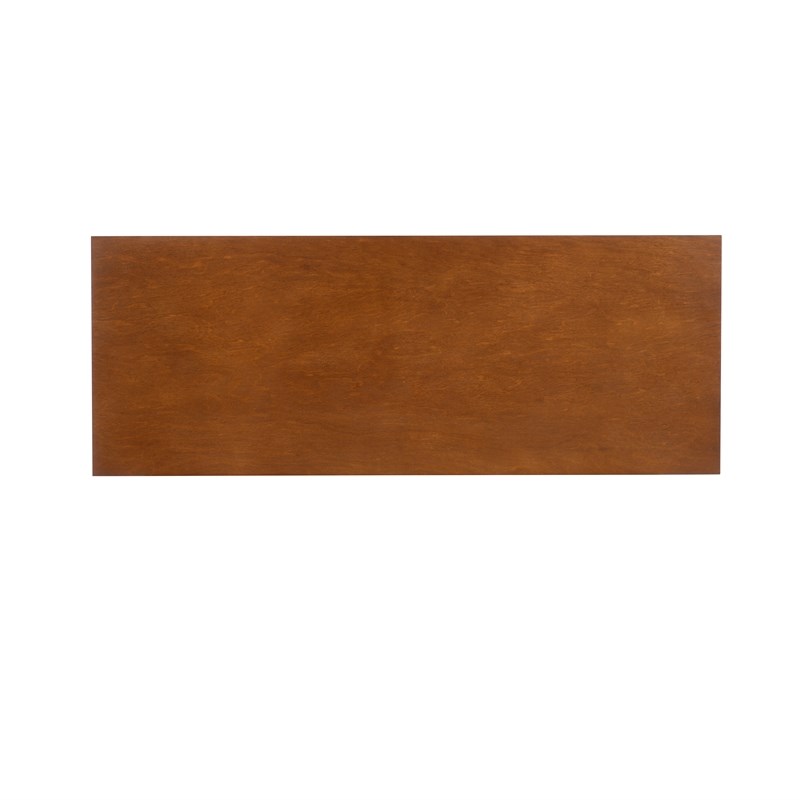 Pemberly Row Console Table with Slatted Bottom Shelf in Walnut Wood