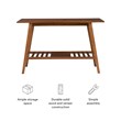 Pemberly Row Console Table with Slatted Bottom Shelf in Walnut Wood