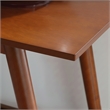 Pemberly Row Console Table with Slatted Bottom Shelf in Walnut Wood