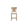 Pemberly Row Upholstered Counter Stool with Rattan Back in Grey Wash