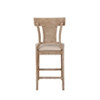 Pemberly Row Upholstered Counter Stool with Rattan Back in Grey Wash