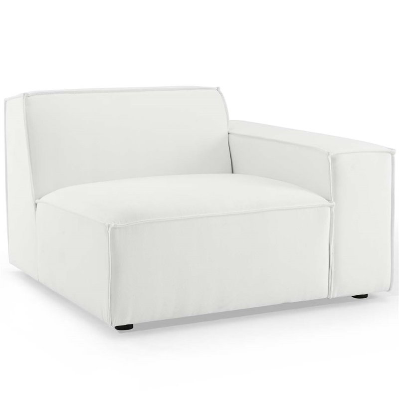 Pemberly Row 4-Piece Modern White Polyester Fabric Sectional Sofa