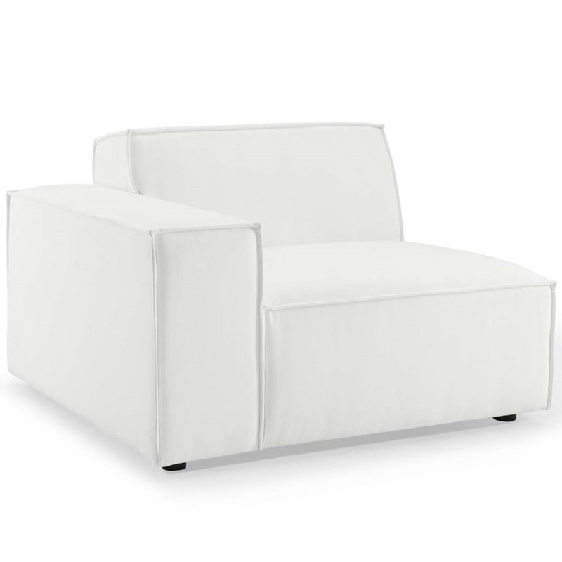 Pemberly Row 4-Piece Modern White Polyester Fabric Sectional Sofa