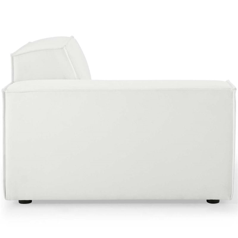Pemberly Row 4-Piece Modern White Polyester Fabric Sectional Sofa