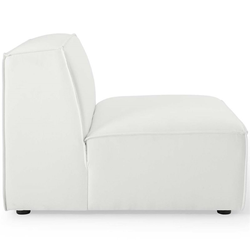 Pemberly Row 4-Piece Modern White Polyester Fabric Sectional Sofa