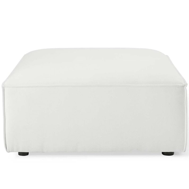 Pemberly Row 4-Piece Modern White Polyester Fabric Sectional Sofa