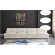 Pemberly Row Cream Velvet Modular 4-Piece Armless Sofa with Fiber Cushions