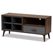 Pemberly Row Walnut/Grey Wood 1-Drawer TV Stand with Storage