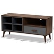 Pemberly Row Walnut/Grey Wood 1-Drawer TV Stand with Storage