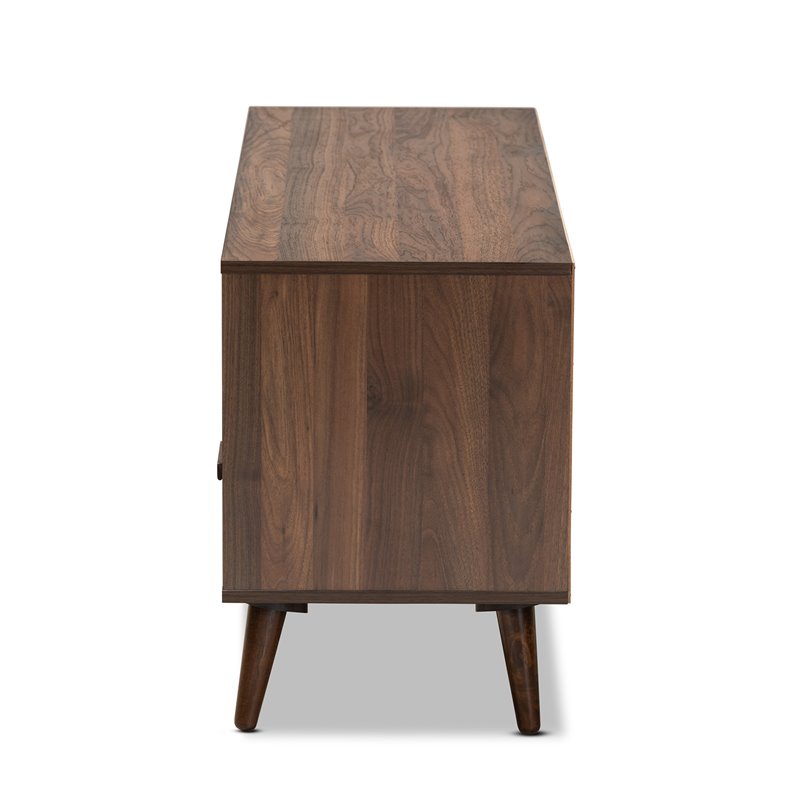 Pemberly Row Walnut/Grey Wood 1-Drawer TV Stand with Storage