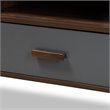 Pemberly Row Walnut/Grey Wood 1-Drawer TV Stand with Storage