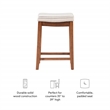 Pemberly Row Backless Counter Stool with Striped Padded Linen Seat in Brown
