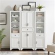 Pemberly Row 3 Piece Wood Pantry Set with Distressed White Finish