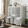 Pemberly Row 3 Piece Wood Pantry Set with Distressed White Finish