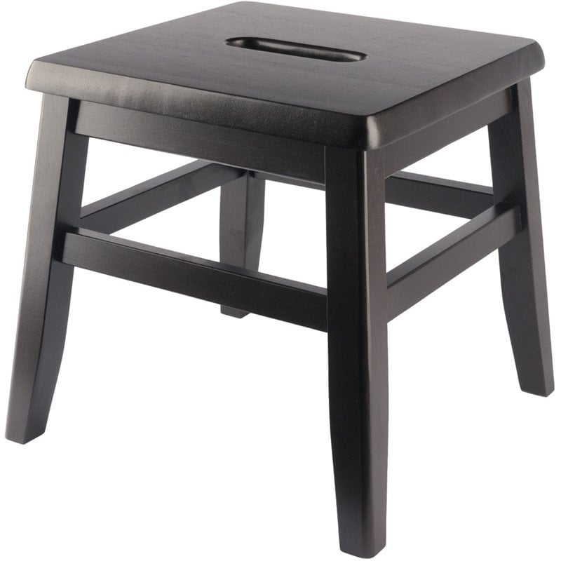 Pemberly Row Conductor Stools in Coffee Solid Wood (Set of 2)
