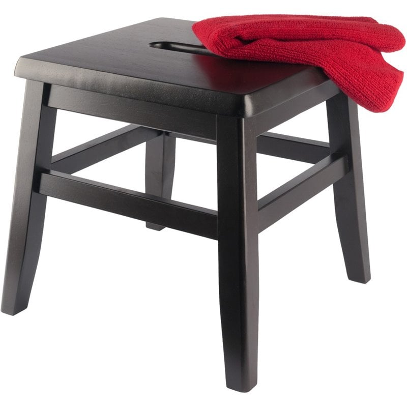 Pemberly Row Conductor Stools in Coffee Solid Wood (Set of 2)