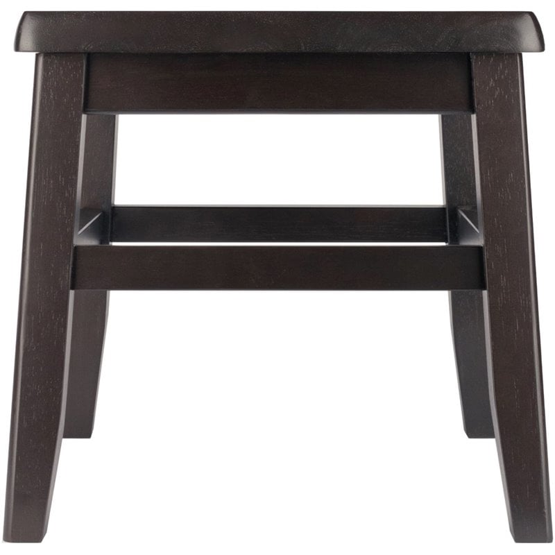 Pemberly Row Conductor Stools in Coffee Solid Wood (Set of 2)