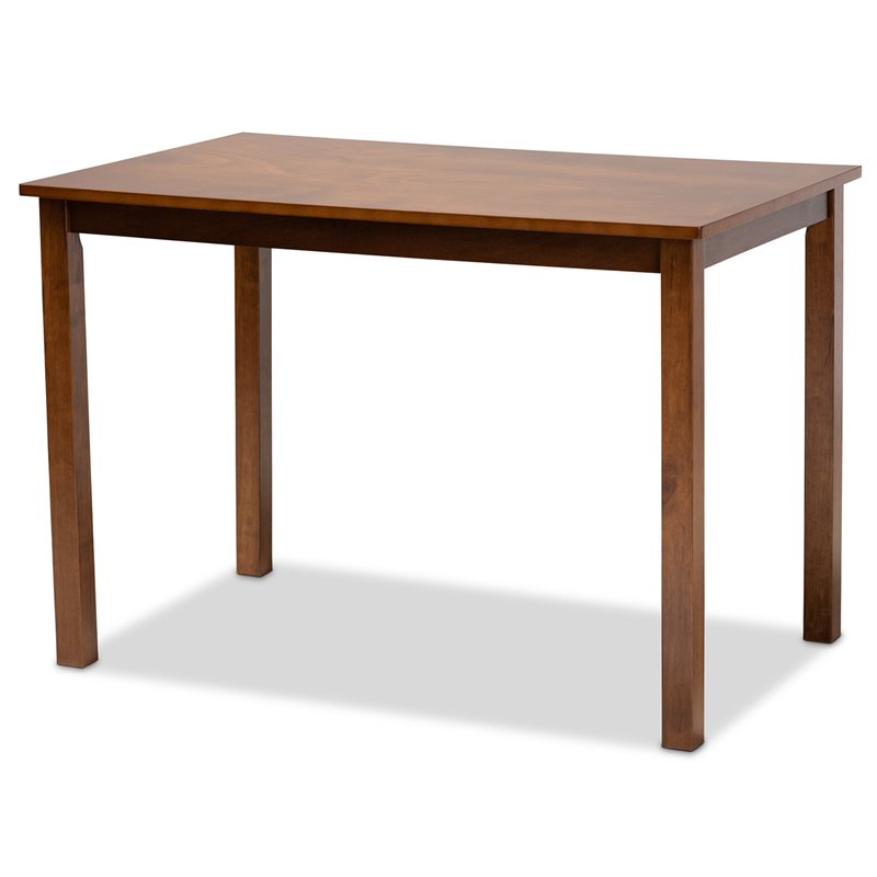 Pemberly Row 5-Piece Dining Set with Grey Fabric & Walnut Brown Wood