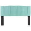 Pemberly Row Channel Tufted Velvet King Headboard in Mint with Adjustable Height