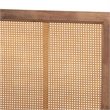 Pemberly Row Walnut King Canopy Bed with Woven Rattan Headboard