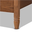 Pemberly Row Walnut King Canopy Bed with Woven Rattan Headboard