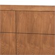 Pemberly Row Walnut Twin Size Platform Bed with Inset Headboard