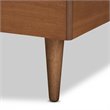 Pemberly Row Walnut Twin Size Platform Bed with Inset Headboard