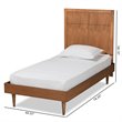Pemberly Row Walnut Twin Size Platform Bed with Inset Headboard