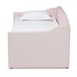 Pemberly Row Pink Velvet Twin Daybed with Trundle & Tufted Design