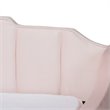 Pemberly Row Pink Velvet Twin Daybed with Trundle & Tufted Design