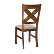 Pemberly Row 7 Pc Dining Set X-Back Chairs w/ Polyester Seat in Hazelnut