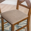 Pemberly Row 7 Pc Dining Set X-Back Chairs w/ Polyester Seat in Hazelnut