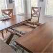 Pemberly Row 7 Pc Dining Set X-Back Chairs w/ Polyester Seat in Hazelnut