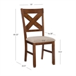 Pemberly Row 7 Pc Dining Set X-Back Chairs w/ Polyester Seat in Hazelnut