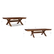 Pemberly Row 7 Pc Dining Set X-Back Chairs w/ Polyester Seat in Hazelnut