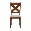 Pemberly Row 7 Pc Dining Set X-Back Chairs w/ Polyester Seat in Hazelnut