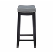 Pemberly Row Backless Counter Stool with Gray Faux Leather and Black Frame