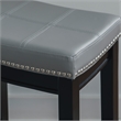 Pemberly Row Backless Counter Stool with Gray Faux Leather and Black Frame