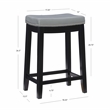 Pemberly Row Backless Counter Stool with Gray Faux Leather and Black Frame