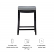 Pemberly Row Backless Counter Stool with Gray Faux Leather and Black Frame