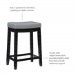 Pemberly Row Backless Counter Stool with Gray Faux Leather and Black Frame