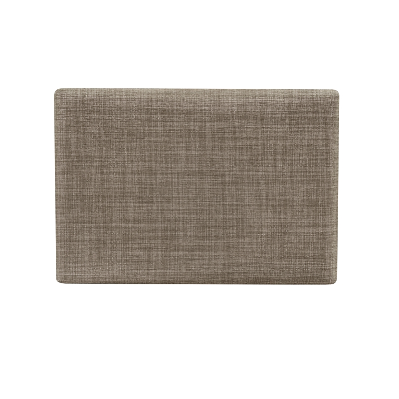Pemberly Row Counter Stool Gray Linen-Weave Seat and Wood Frame in Rustic Brown