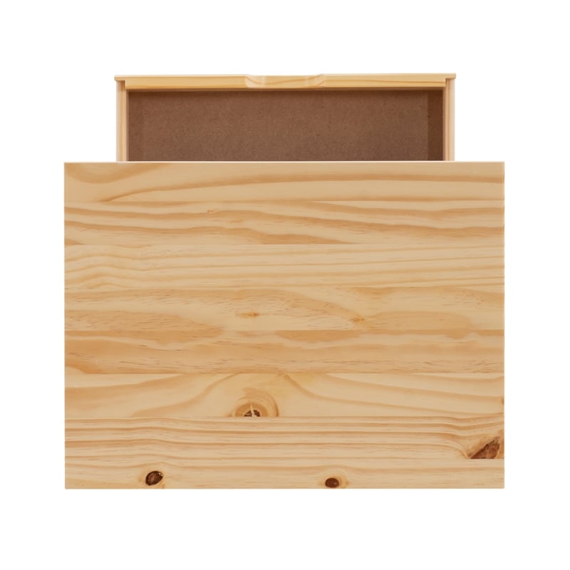 Pemberly Row Six Drawer Rolling Storage Cart in Natural Wood Finish