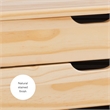 Pemberly Row Six Drawer Rolling Storage Cart in Natural Wood Finish