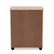 Pemberly Row Six Drawer Rolling Storage Cart in Natural Wood Finish