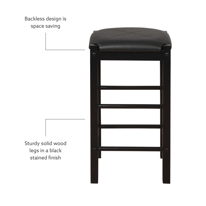 Pemberly Row 3 Piece Wood & Faux Marble Tavern Set with Backless Stools