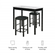 Pemberly Row 3 Piece Wood & Faux Marble Tavern Set with Backless Stools
