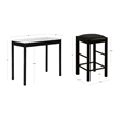 Pemberly Row 3 Piece Wood & Faux Marble Tavern Set with Backless Stools