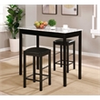 Pemberly Row 3 Piece Wood & Faux Marble Tavern Set with Backless Stools
